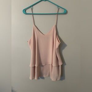 Elegant Pink Layered Women's Tank Top